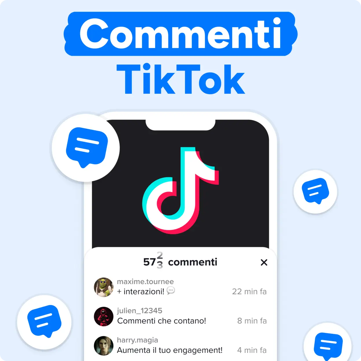 Acquista Commenti TikTok Mockup