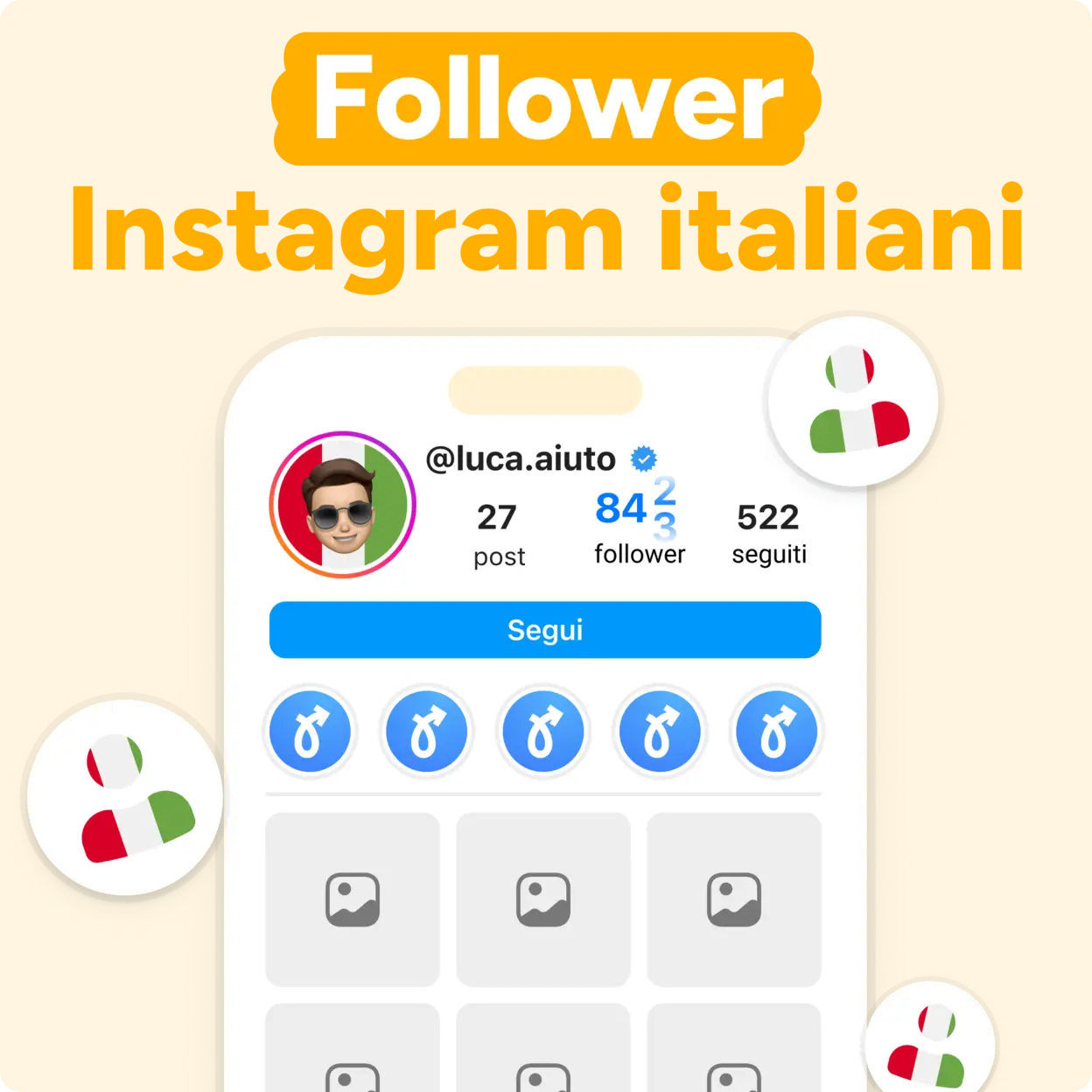 Acquista Follower Instagram italiani Mockup