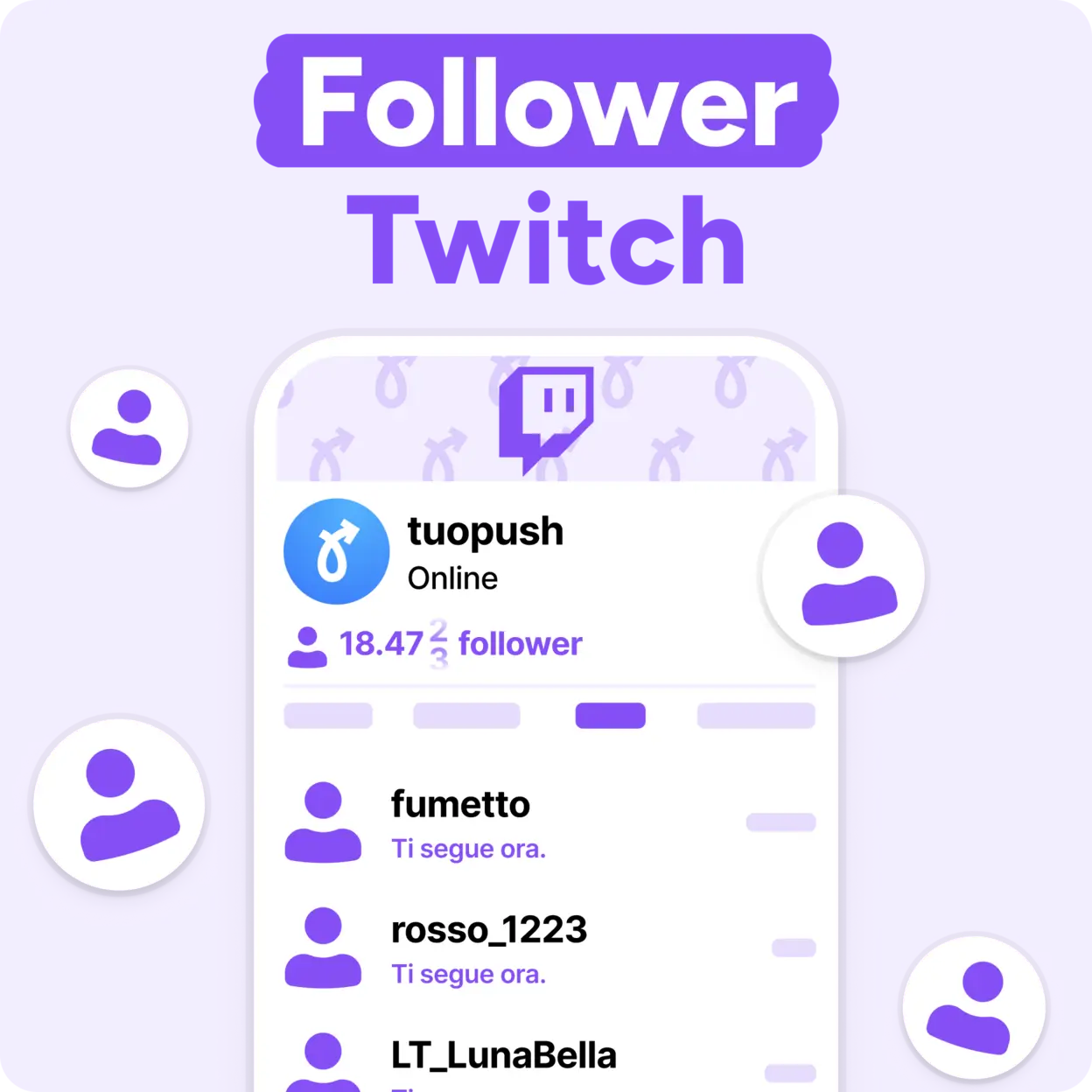 Acquista Follower Twitch Mockup