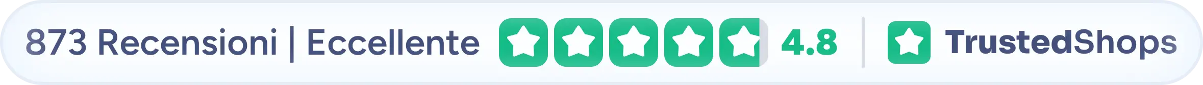 873 Recensioni Eccellente 4.8 TrustedShops
